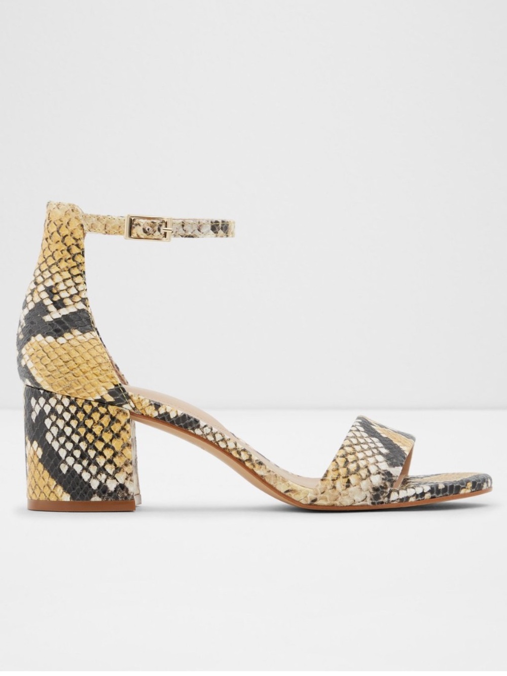 Aldo Villarosa Snakeskin Block Heel Sandals Size 8.5